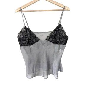 Frederick's of Hollywood Lace Chiffon Cami V-Neck Crop Top Womens Size L